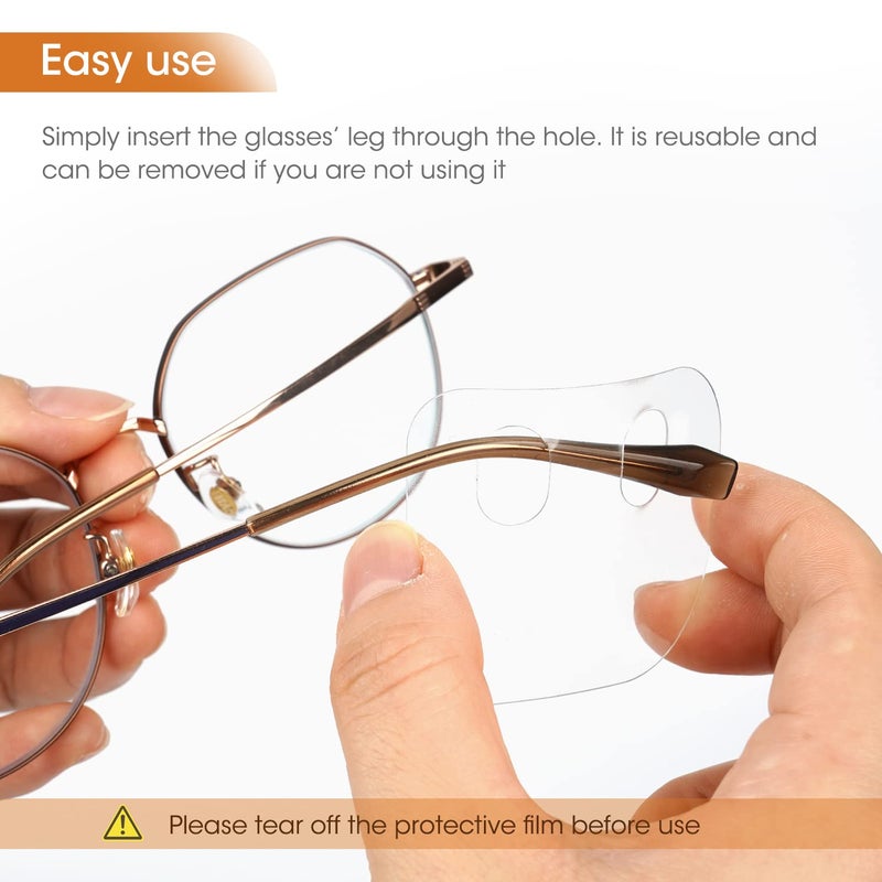 SDSNTE 20 Pairs Clear Stretchy Lightweight Glasses Slip-on Side Shields Fit Most Glasses Frames for Minimizing the Injuries to the Eyes from Windblown Particulates Sand and More - Image 5